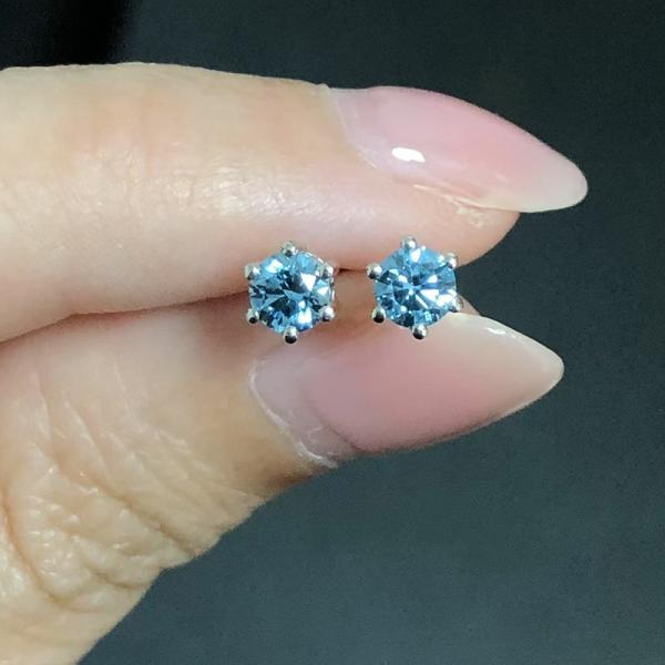 lab diamond blue earrings