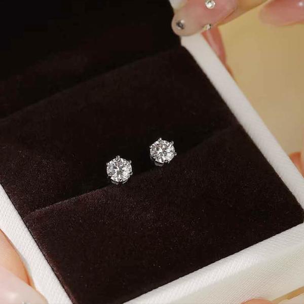 lab diamond white earrings