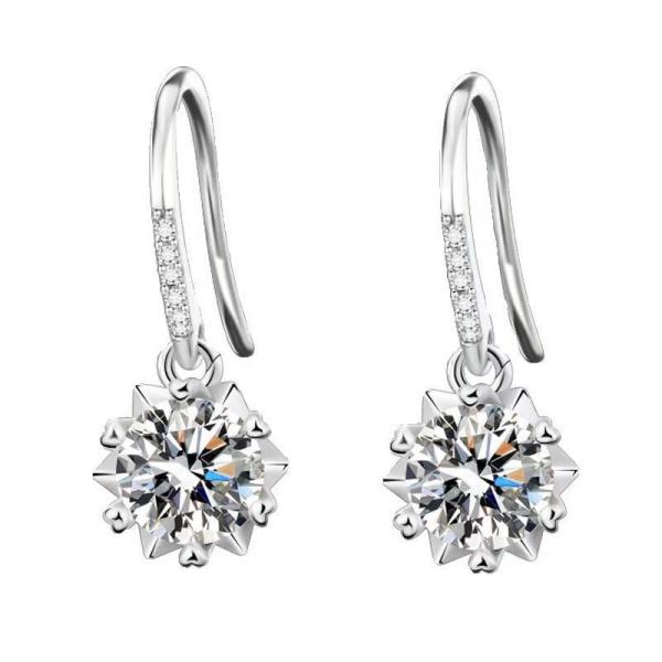 lab diamond flower shape earrings