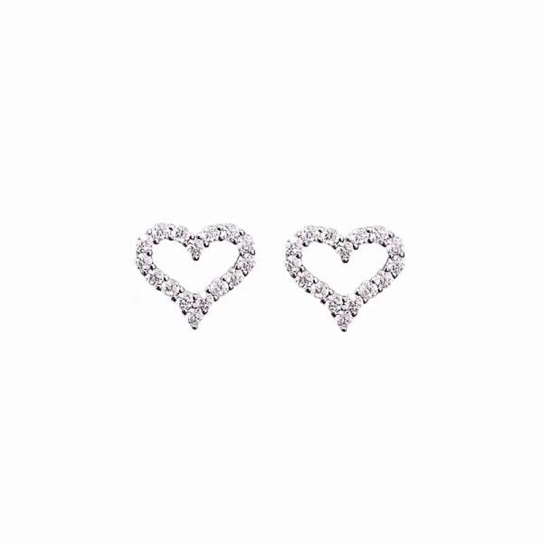 18K gold heart shape  lab diamond earrings