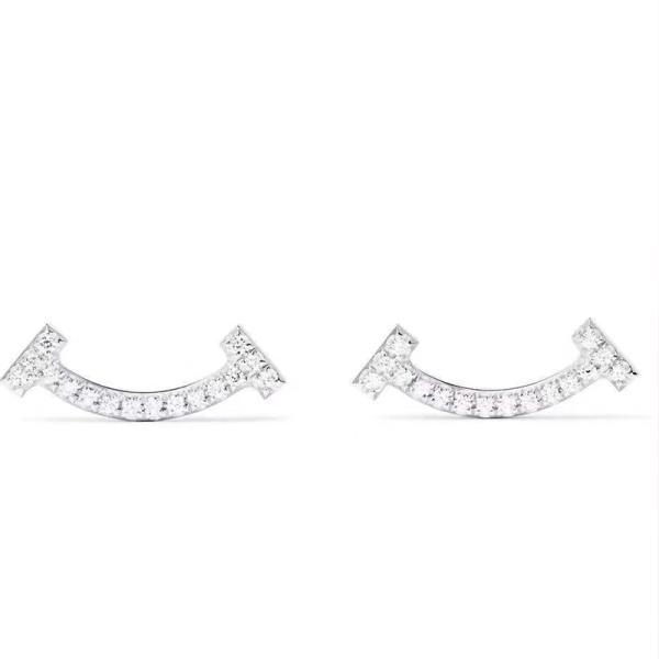 lab grown diamond smile stud earrings