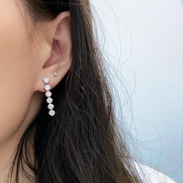 Pt950 lab grown diamond earrings for gift