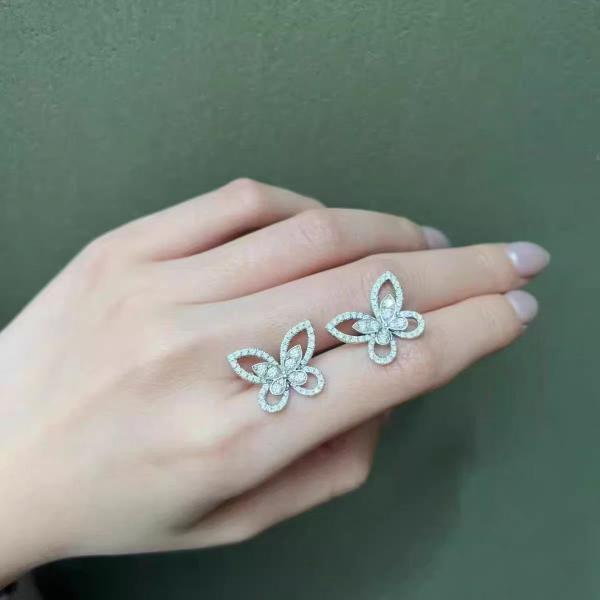 copy of 9k gold lab grown diamond butterfly earrings
