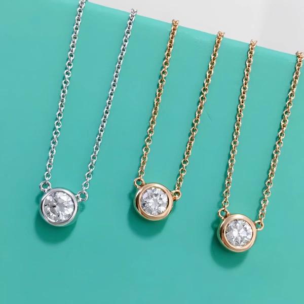 18k gold lab diamonds necklace