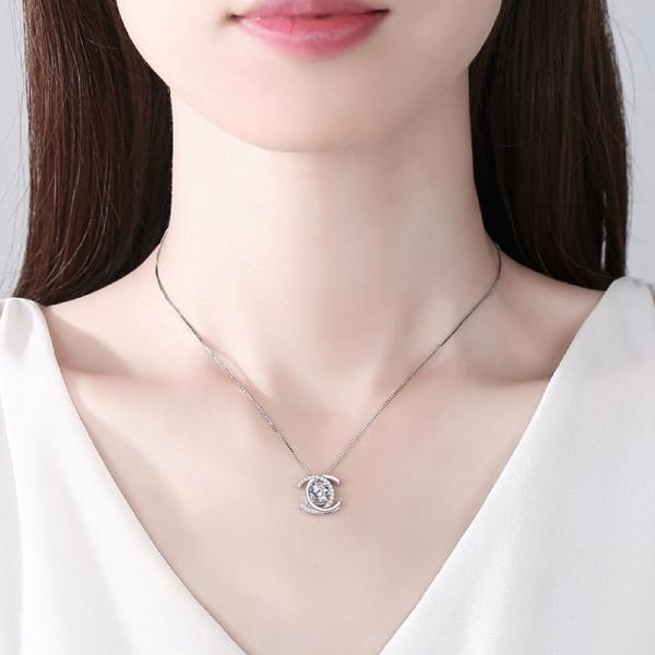 18k gold lab diamond double C necklace