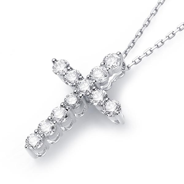 lab diamond cross necklace