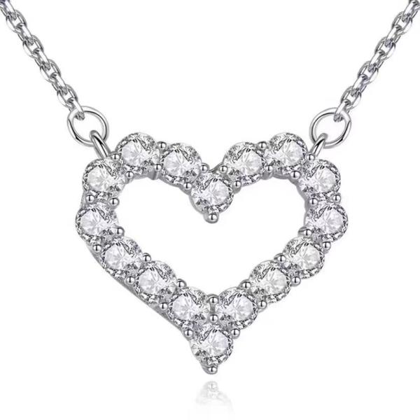 lab diamond heart necklace