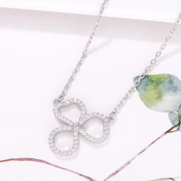 lab diamond shamrock necklace