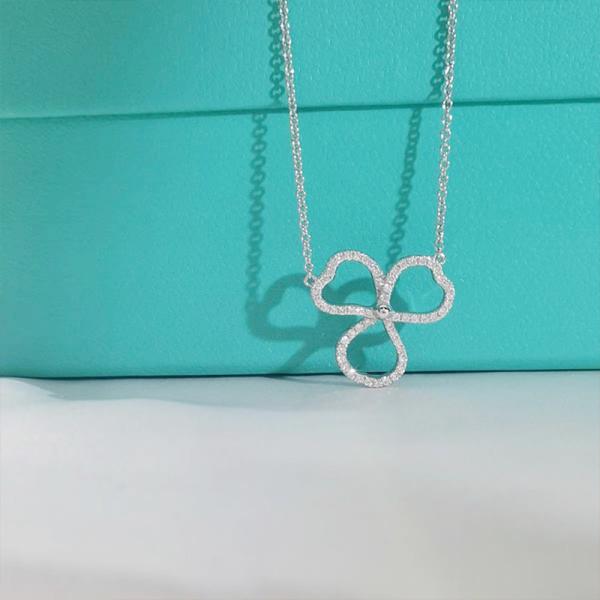 lab diamond shamrock necklace
