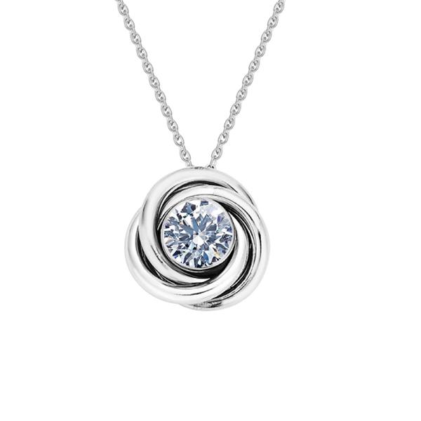 lab diamonds flower necklace