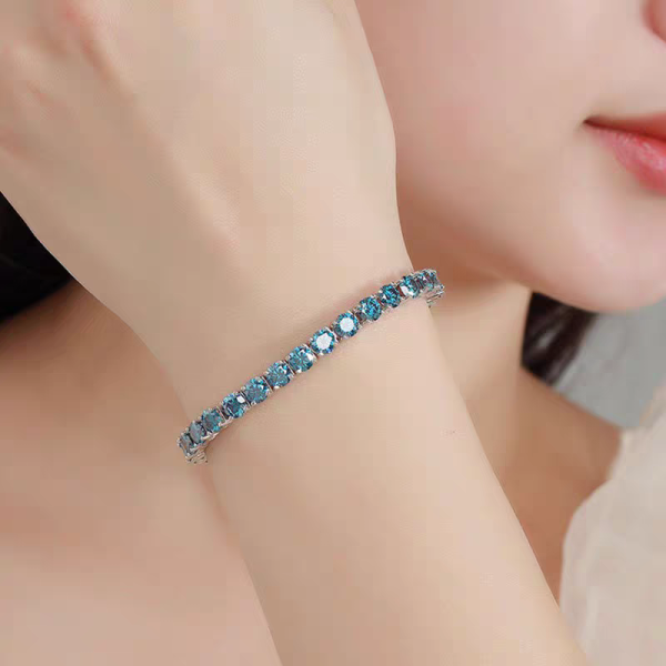 9k gold lab blue diamonds bracelet jewelry