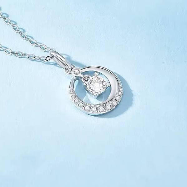 lab diamond moonlight necklace for gift