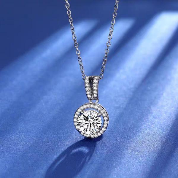 lab diamond pendant and necklace for gift