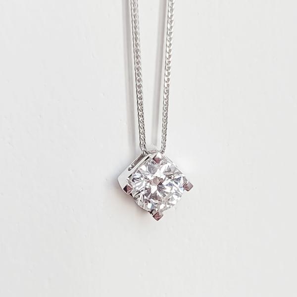 lab diamonds square necklace