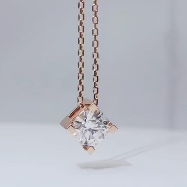 lab diamonds square necklace