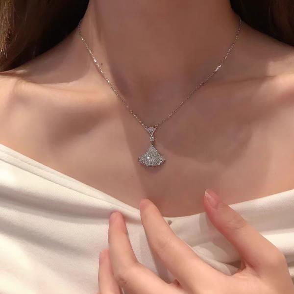 lab full diamond dress necklace