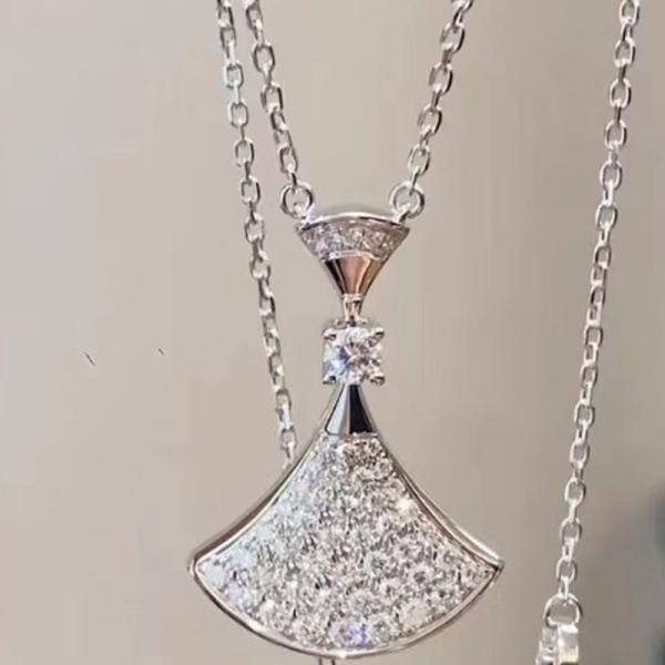lab full diamond dress necklace