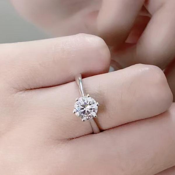 lab six prong diamond ring