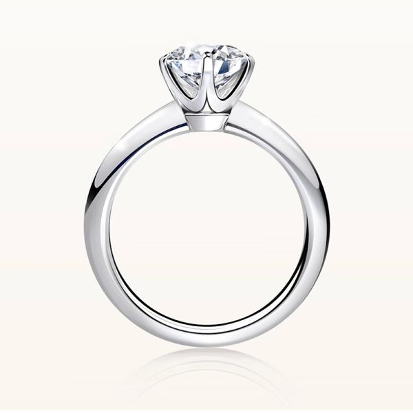 18k gold lab six prong diamond ring