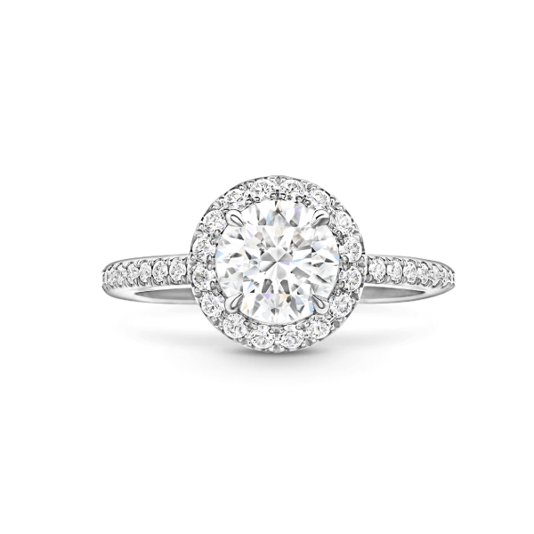 18k gold lab grown round shape diamond ring