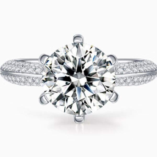 18k gold lab grown half side diamond ring
