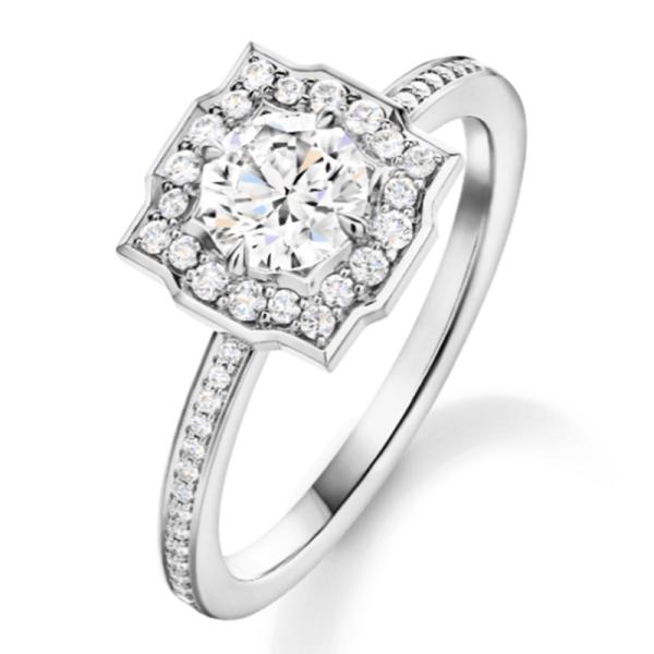 18k gold lab grown rose princess diamond ring