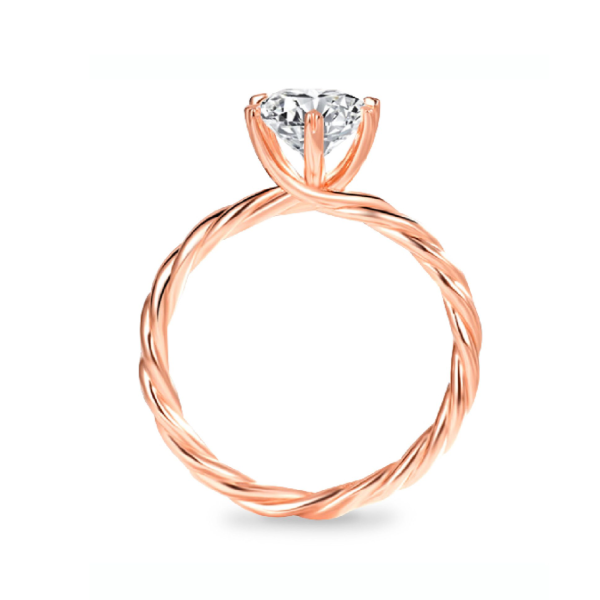 18k gold lab crown six claw diamond ring