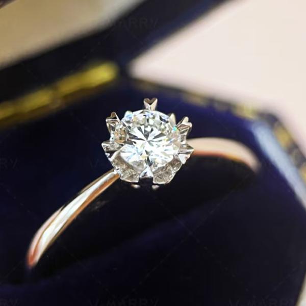 lab grown six prong diamond ring