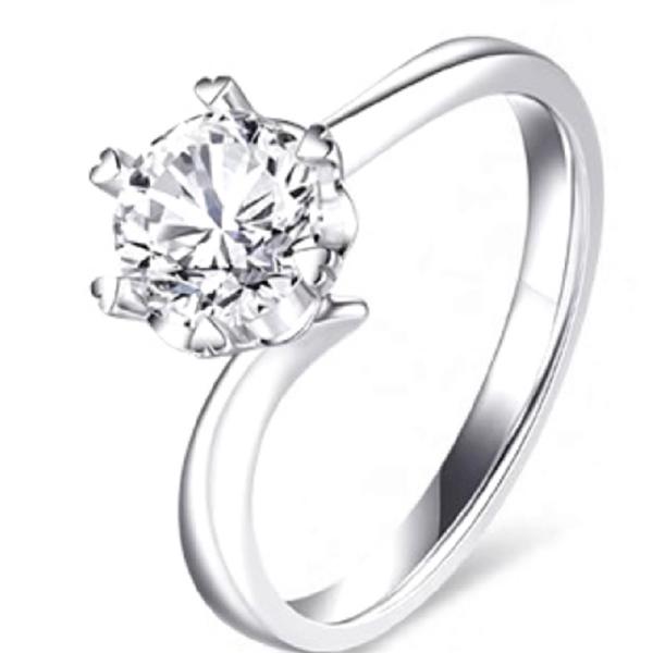 lab grown six prong diamond ring for gift