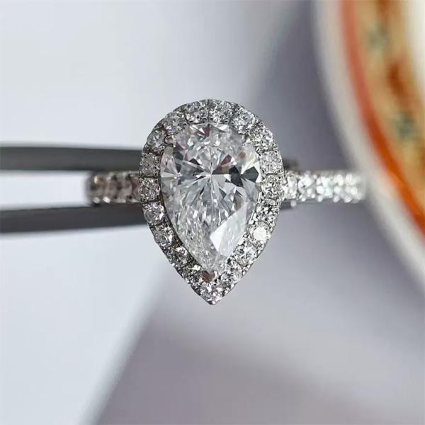 lab grown starlight pear shape diamond ring for women