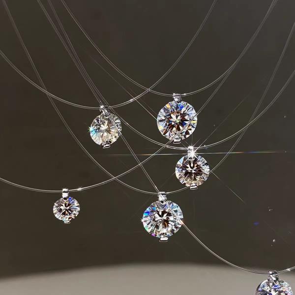 lab diamond solitaire necklace