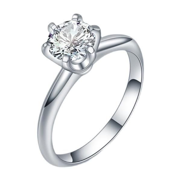 Six-prong set Lab-grown Diamond Ring