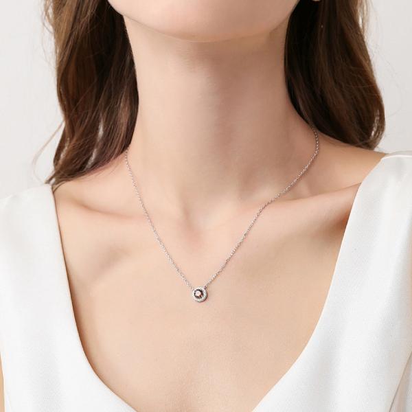 Lab Grown Diamond Flower Necklace 18K White Gold